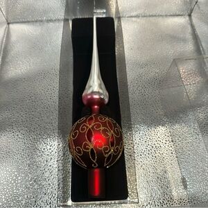 Festive Red and Gold Ornament Topper